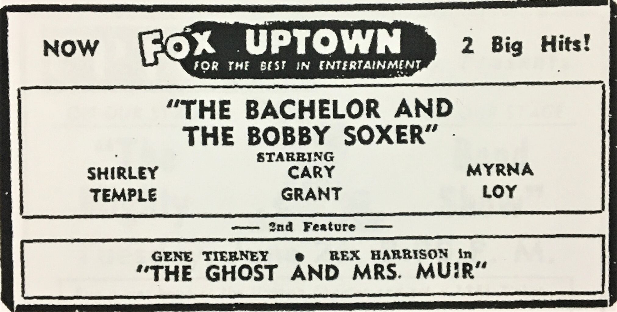 Fox Uptown Theater - Nov. 23, 1947 ad